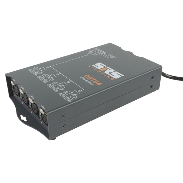 SRS Lighting DSTS4 DMX Splitter with built-in power cable